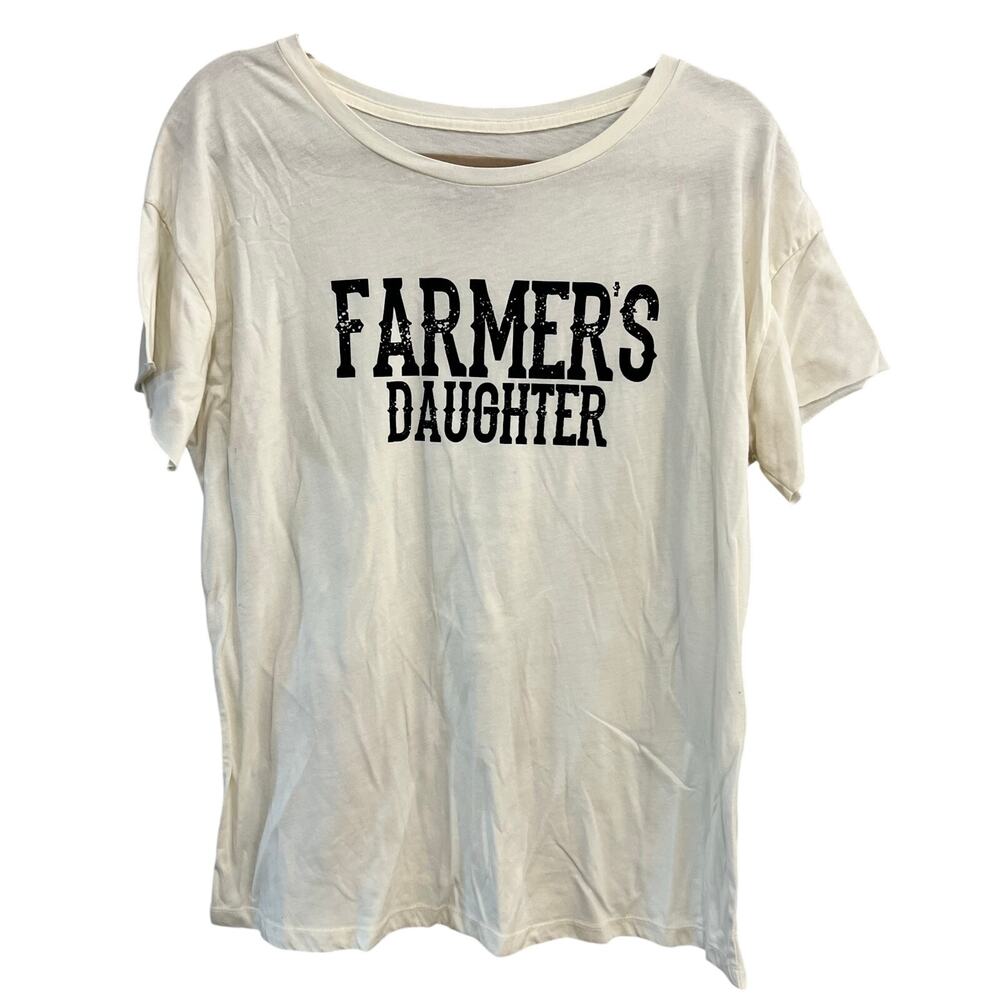 Turnrows Farmer's Daughter Ivory Graphic Tee Large